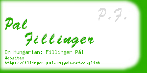 pal fillinger business card